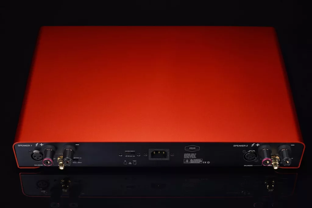 Hypex NCx500 Dual Mono Amplifier Apollon Audio Connections View Top Red Color