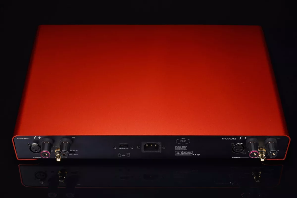 Hypex NCx500 Dual Mono Amplifier Apollon Audio Connections View Top Red Color