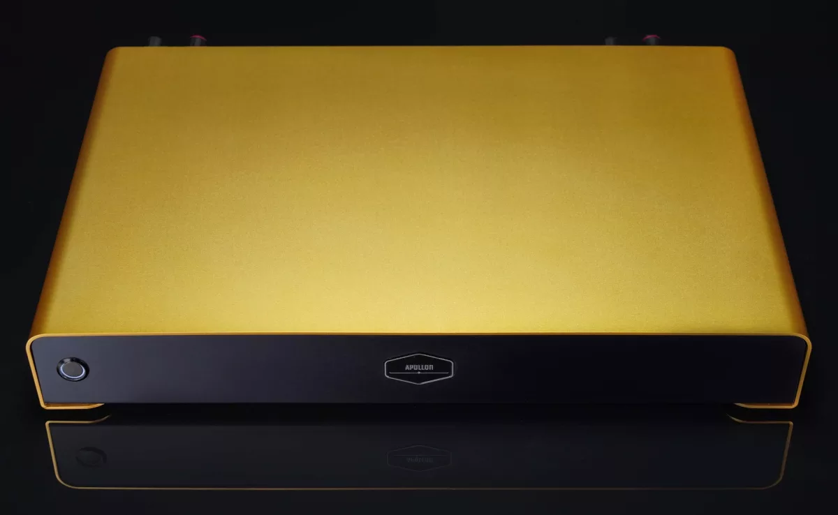 Hypex NCx500 Dual Mono Amplifier Apollon Audio Gold Color Front Top view