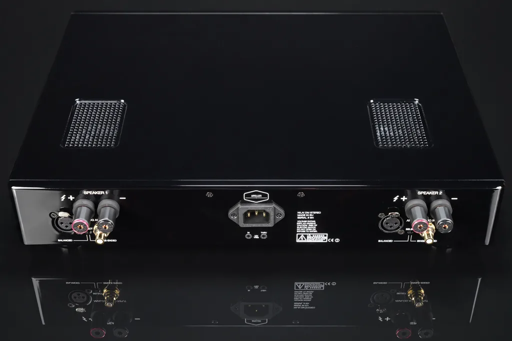 Hypex Nilai 500 Stereo Dual Mono Amplifier Backpanel Connections Black Glossy Apollon Audio